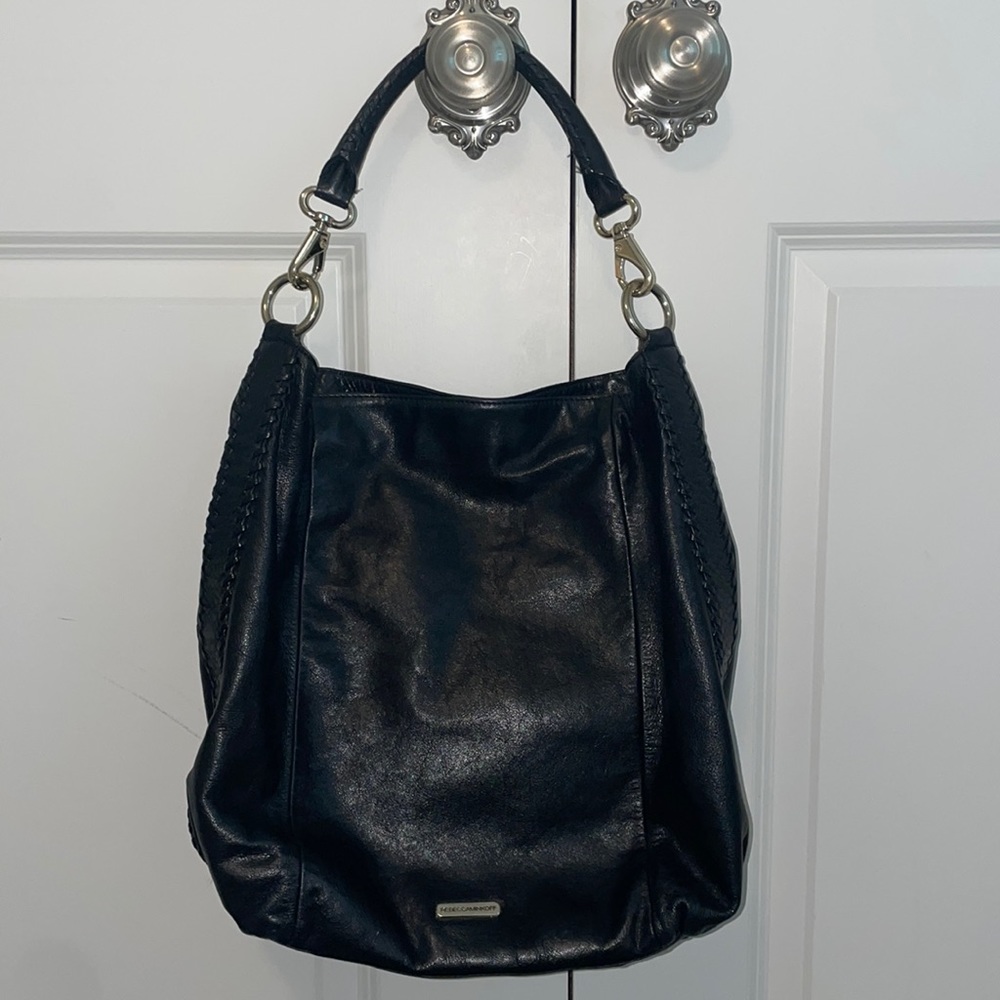 🖤Rebecca Minkoff Black and Gold Leather Hobo Style Bag🖤